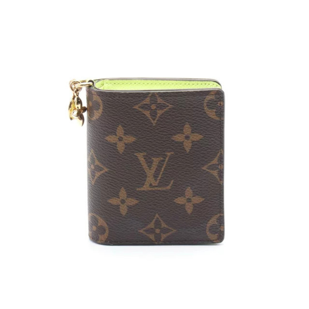 Louis Vuitton Pocket Wallet LV Charm Monogram Zesty Lime Bi fold Canvas